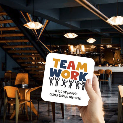 CS516 Team Work : A lot of People Things My Way Novelty Funny Coffee Tea Drink Gift Glossy MDF Wooden Coaster