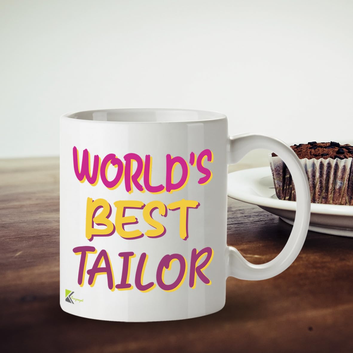 Kruzroyal DZ872 World's Best Tailor Mug 11oz - White Ceramic Cup for Seamstress, Dressmaker - Funny Birthday, Thank You Present for Him or Her