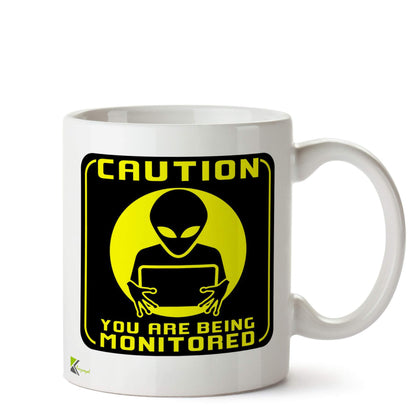 Kruzroyal DZ796 Caution : You are Being Monitored Funny Novelty Great Gift Idea Coffee Tea Ceramic Mug