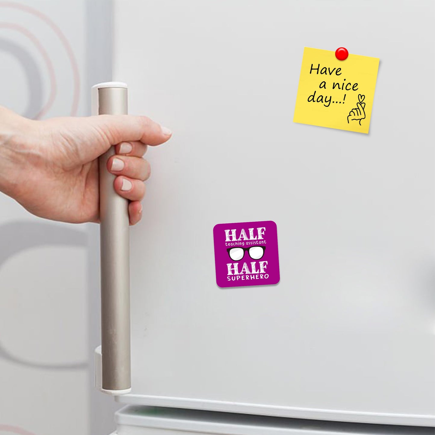 FM047 Some people spend their whole lives trying to be awesome other are born WELSH Novelty Funny Idea Glossy Metal Square Fridge Magnet