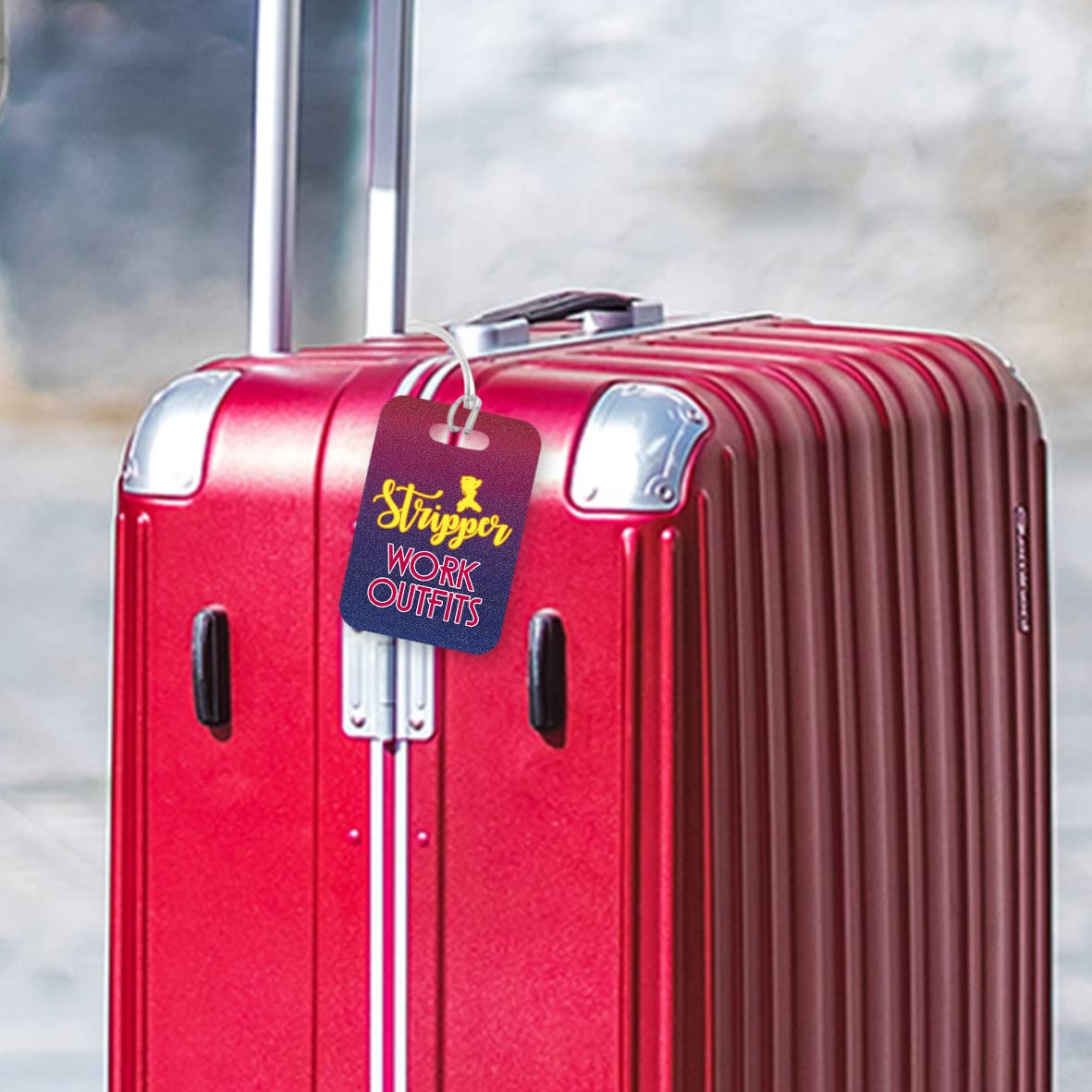 LT041 Stripper : Work Outfits Novelty Funny Unique Designer Gift Glossy Plastic Suitcase Luggage Tag