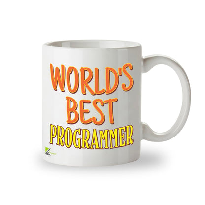 Kruzroyal DZ887 World’s Best Programmer Mug 11oz – Funny Coffee Cup Gift for Software Developer, Coder, Engineer – White Ceramic Cup for Work Desk – Birthday, Thank You, Techie Present