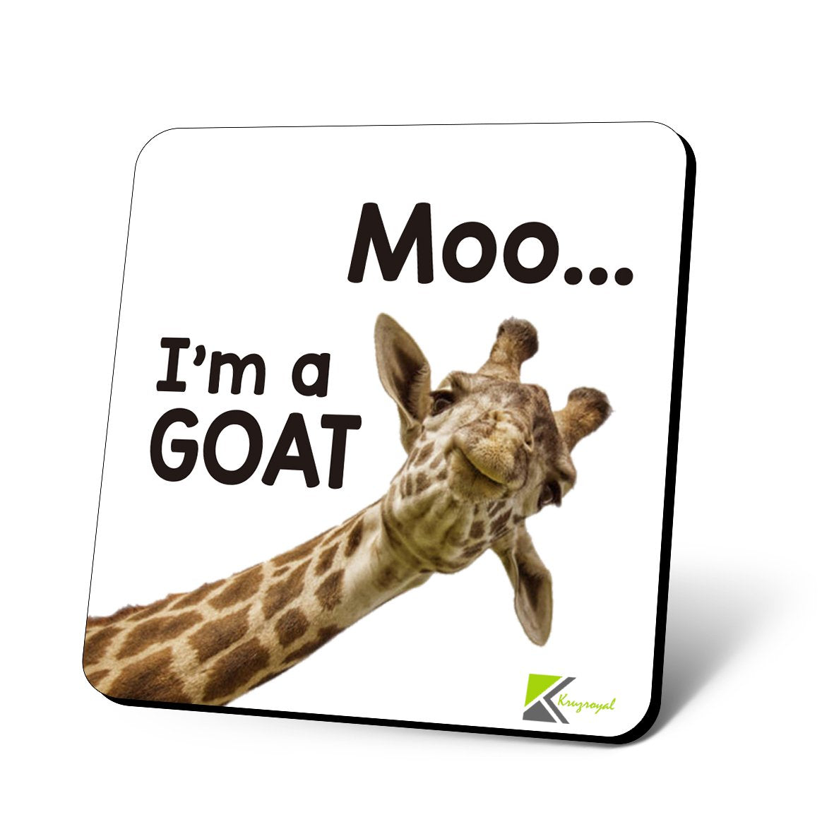 CS809 Moo... I'm a Goat Novelty Funny Coffee Tea Drink Gift Glossy MDF Wooden Coaster