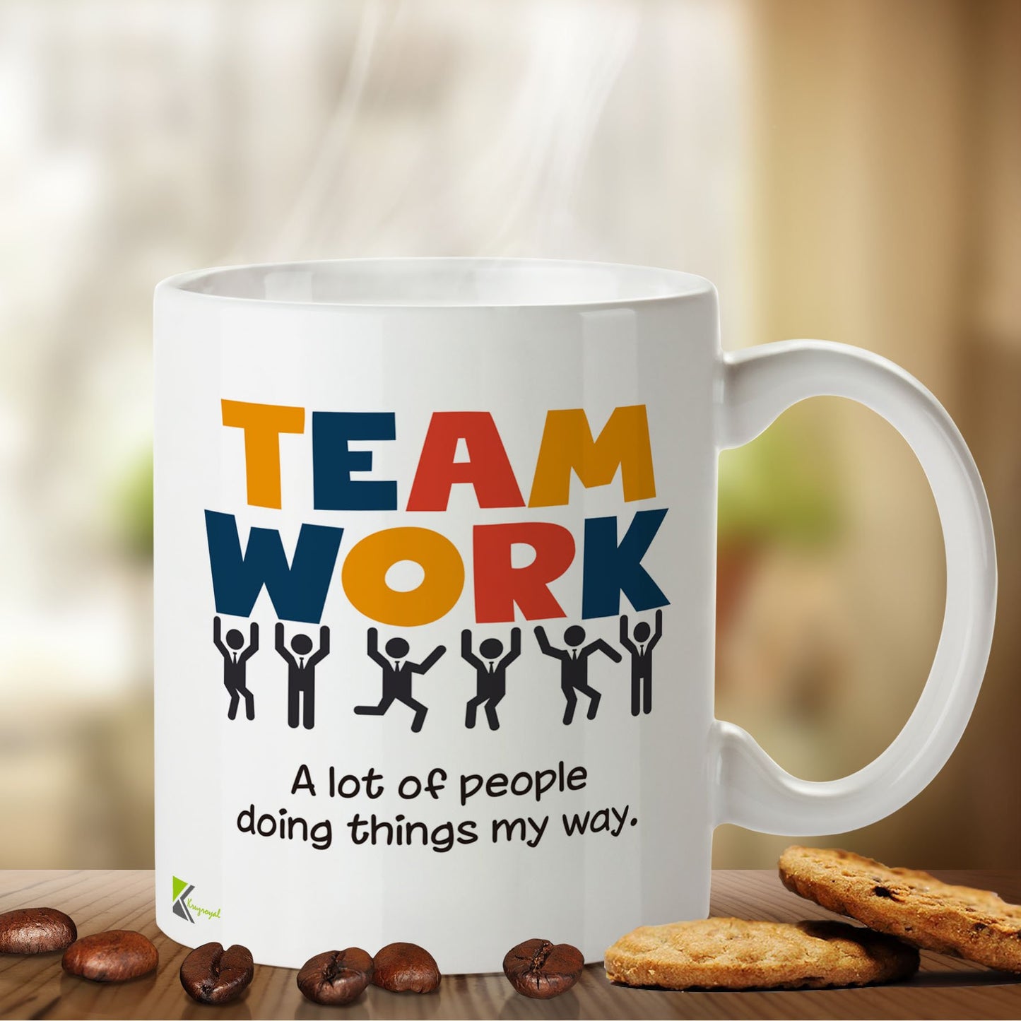 Kruzroyal DZ416 Team Work : A lot of People Things My Way Funny Novelty Great Gift Idea Coffee Tea Mug