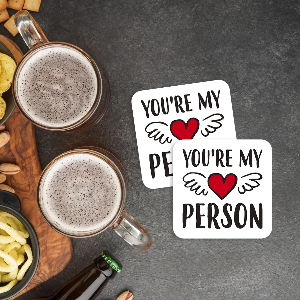 CS518 You're My Person Novelty Funny Coffee Tea Drink Gift Glossy MDF Wooden Coaster