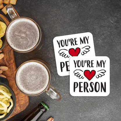CS518 You're My Person Novelty Funny Coffee Tea Drink Gift Glossy MDF Wooden Coaster