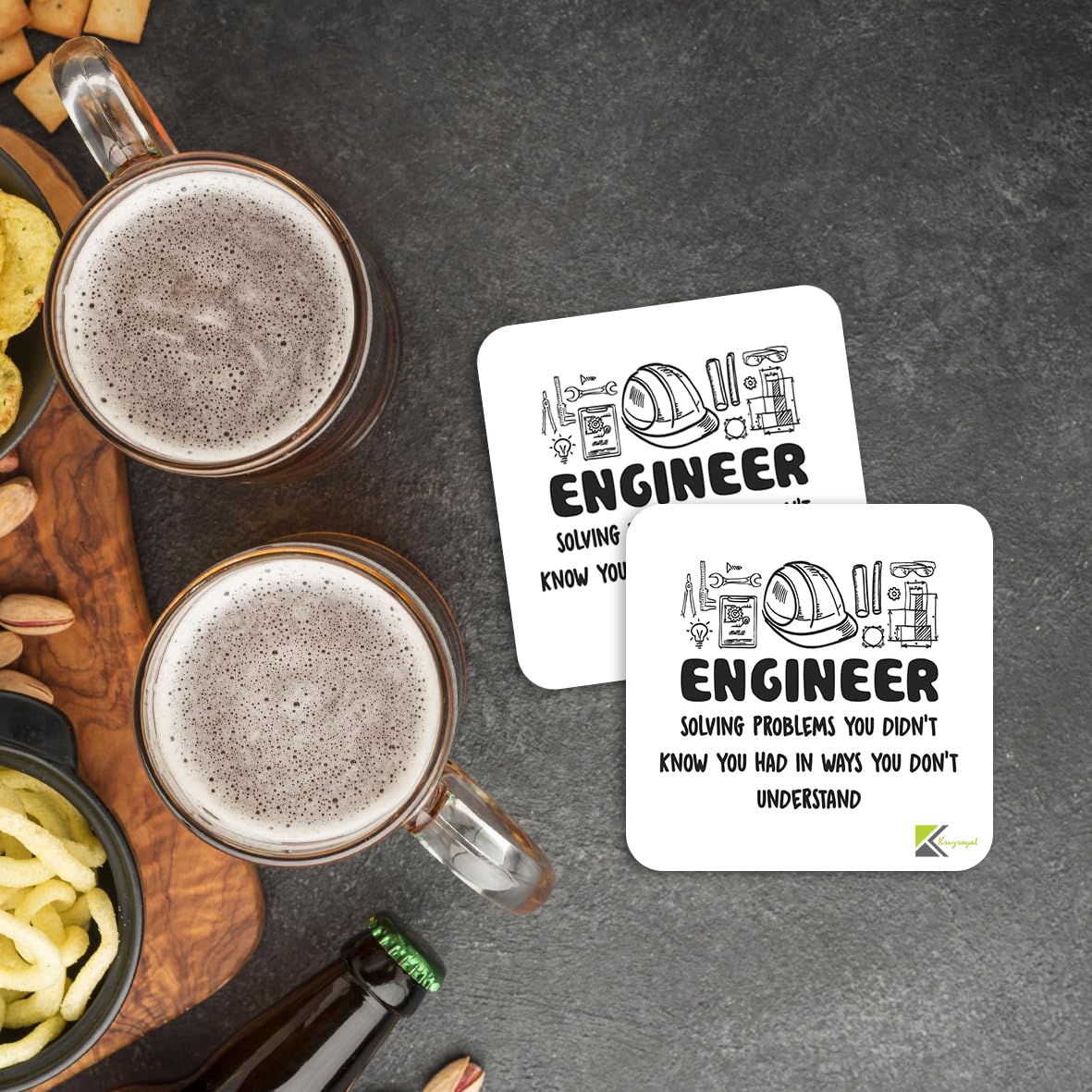 CS384 Engineer : Solving Problems You Didn't Know You had in Ways You Don't Understand Novelty Funny Coffee Tea Drink Gift Glossy MDF Wooden Coaster