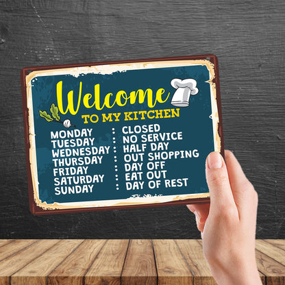 Kruzroyal MP144 Welcome to my kitchen (Mother's) Funny Novelty Retro Vintage Metal Wall Sign Plaque 20cm x 15cm