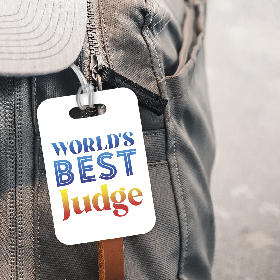 LT483 World's Best Judge Novelty Funny Unique Designer Gift, Suitcase, Glossy Plastic Luggage Tag for Judge