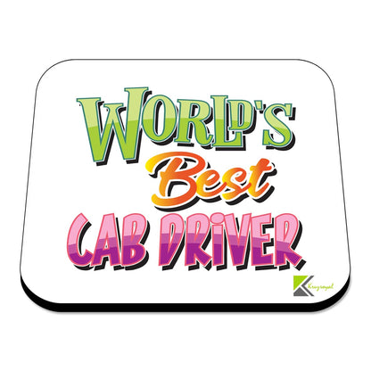 WB010 World's Best Car Driver MDF Wooden Coaster by Kruzroyal | Gift for Car Driver| Unique Novelty Present | 9cm x 9cm | Coffee Tea MDF Wooden Coaster