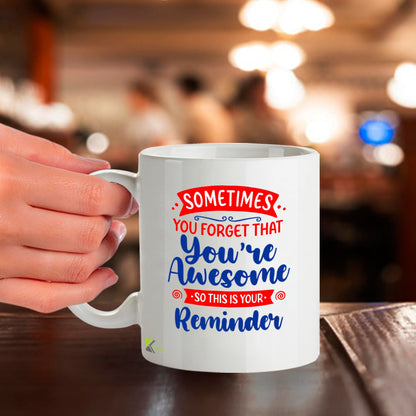 Kruzroyal You're Awesome Mug - Motivational Coffee Cup - Inspirational Appreciation Gift for Men, Women, Boss, Colleague - 11oz Ceramic - Thank You, Work Anniversary, Birthday Gift