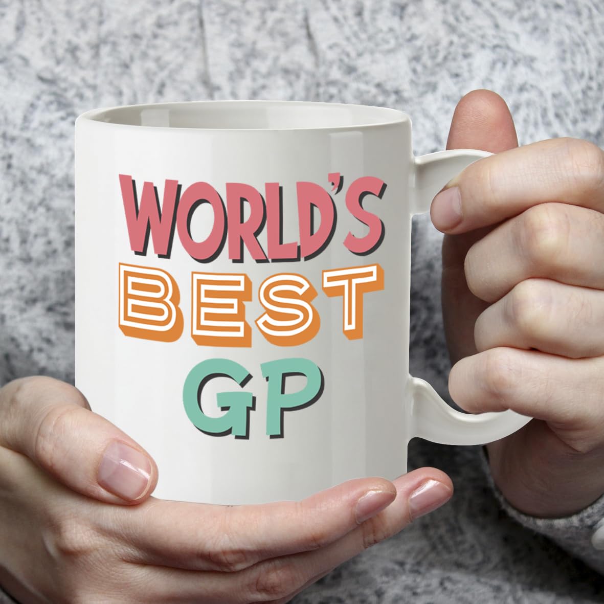 Kruzroyal DZ880 World's Best GP Mug 11oz - White Ceramic Cup for Doctor, Medical Professional - Thank You, Retirement, Birthday Present