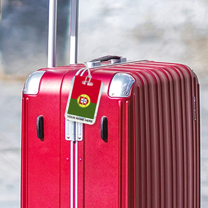 PLT278 Personalised Name with Portugal Flag Novelty Funny Unique Designer Gift Glossy Plastic Suitcase Luggage Tag