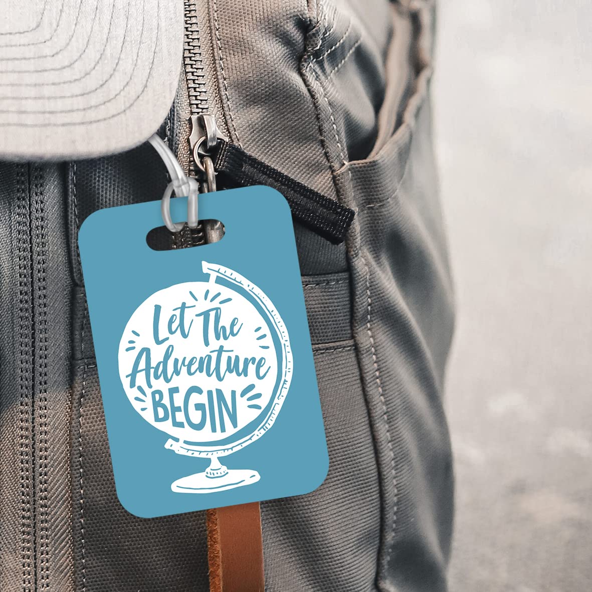 LT080 Let The Adventure Begin Novelty Funny Unique Designer Gift Glossy Plastic Suitcase Luggage Tag