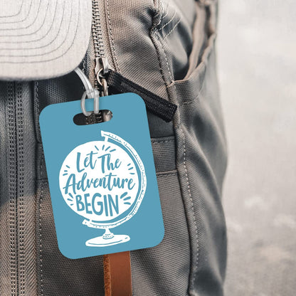 LT080 Let The Adventure Begin Novelty Funny Unique Designer Gift Glossy Plastic Suitcase Luggage Tag