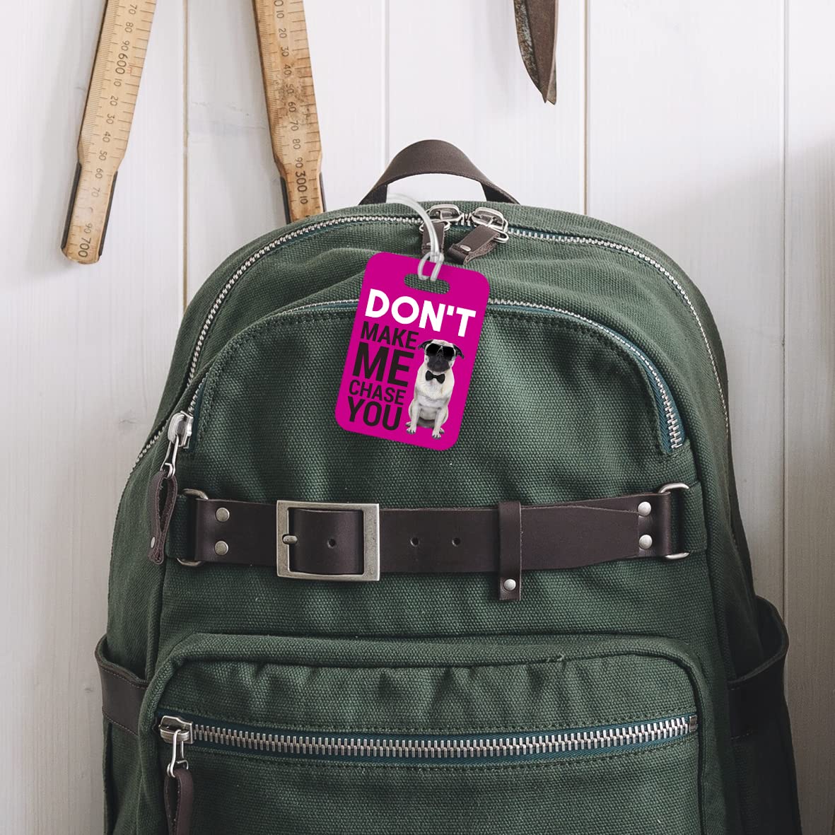 LT042 Don't Make Me Chase You Novelty Funny Unique Designer Gift Glossy Plastic Suitcase Luggage Tag