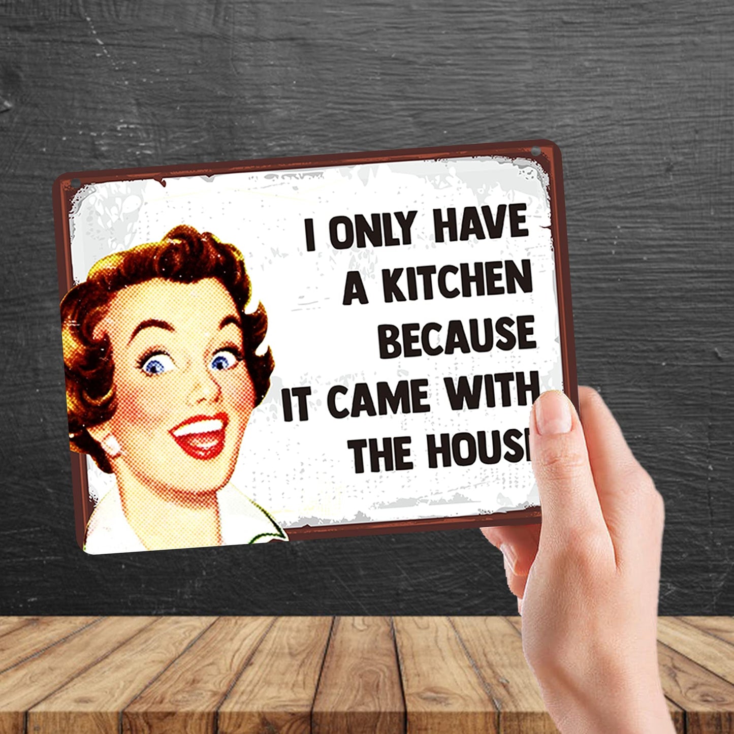 Kruzroyal MP118 I only have a kitchen because it came with the house. Funny Novelty Retro Vintage Metal Wall Sign Plaque 20cm x 15cm