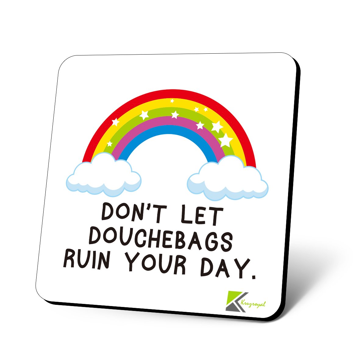 CS737 Don't let Douchebags Ruin Your Day Novelty Funny Coffee Tea Drink Gift Glossy MDF Wooden Coaster