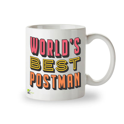 Kruzroyal DZ811 World's Best Postman Mug 11oz - Funny Coffee Cup & Thank You Gift for Mail Carrier, Postie Appreciation Present