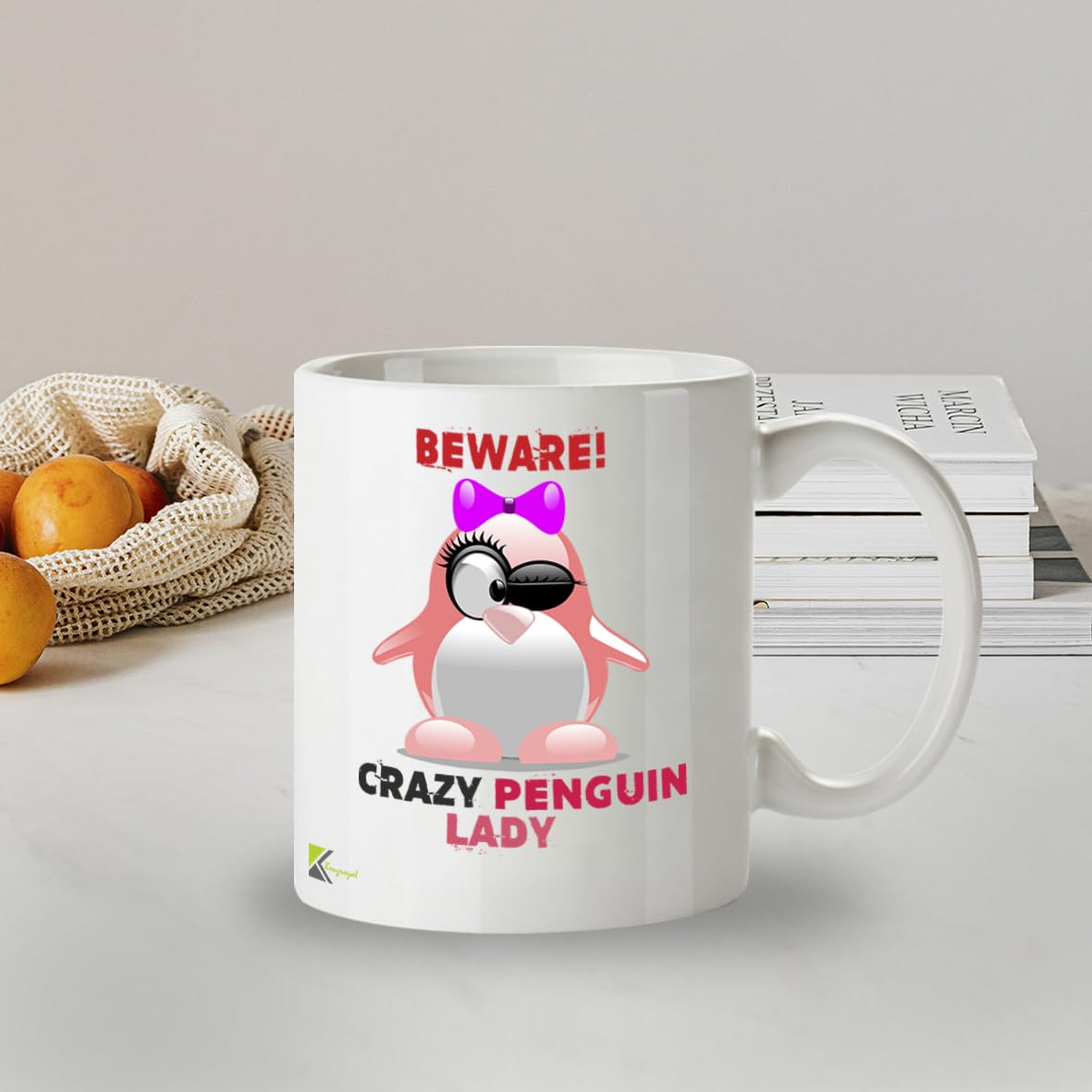 Kruzroyal Crazy Penguin Lady Funny Mug - Funny Novelty Great Gift Idea Coffee Tea Cup