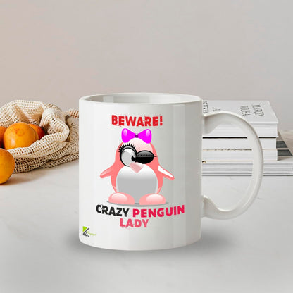 Kruzroyal Crazy Penguin Lady Funny Mug - Funny Novelty Great Gift Idea Coffee Tea Cup