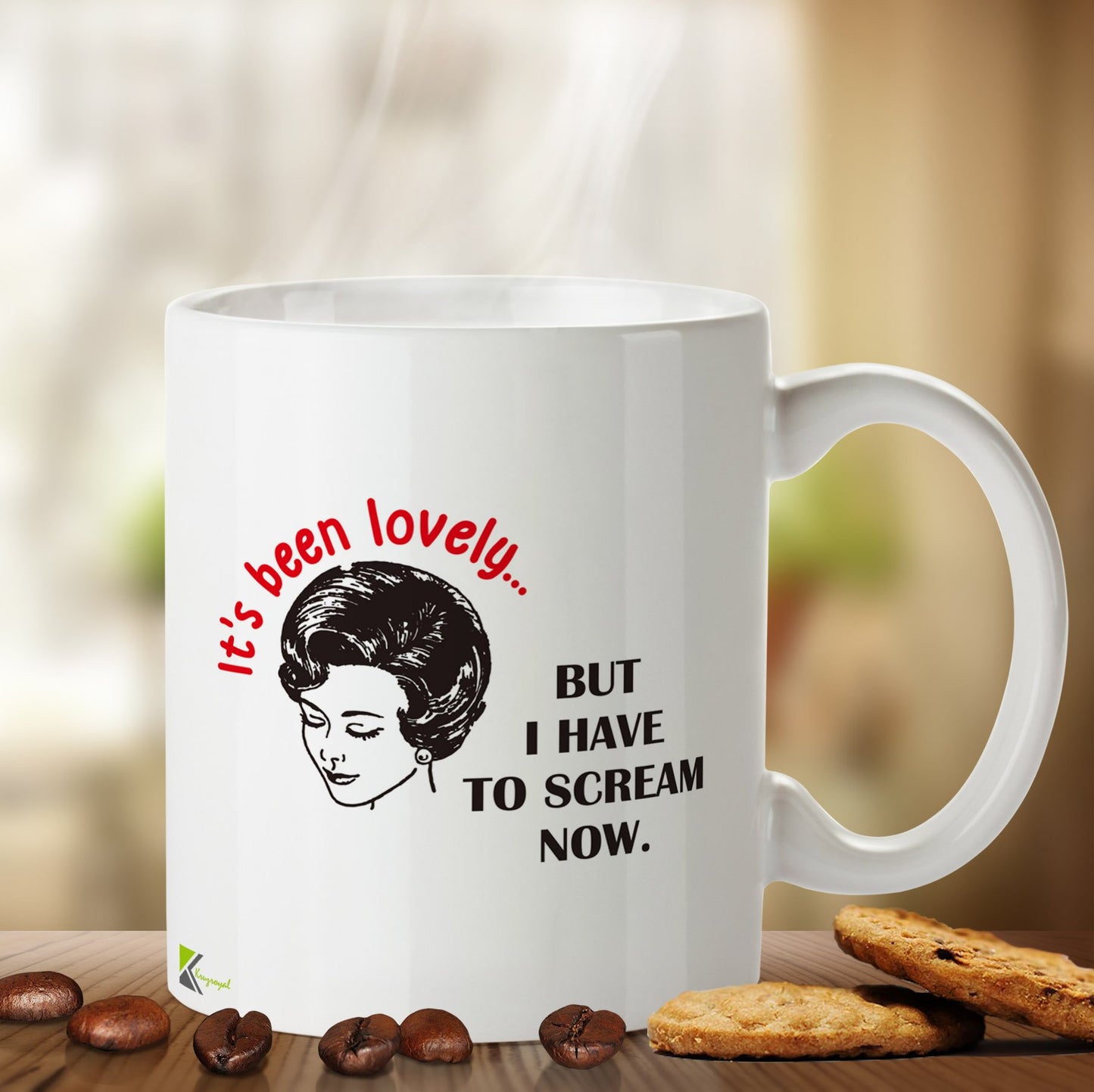 Kruzroyal DZ479 It's Been Lovely... but i Have to Scream Now Funny Novelty Great Gift Idea Coffee Tea Mug
