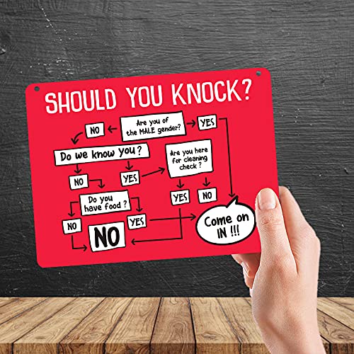 Kruzroyal MP450 Should you knock? Come on in!!! Funny Novelty Retro Vintage Metal Wall Sign Plaque 20cm x 15cm