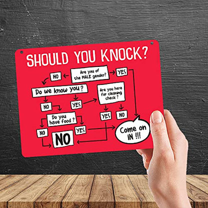 Kruzroyal MP450 Should you knock? Come on in!!! Funny Novelty Retro Vintage Metal Wall Sign Plaque 20cm x 15cm