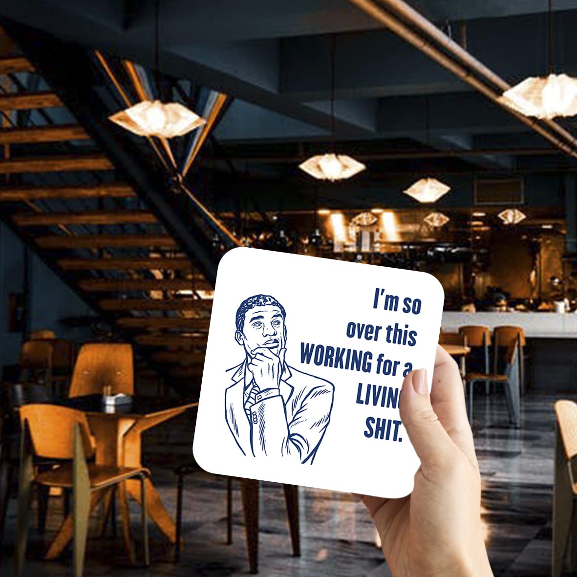 CS577 I'm so Over This Working for a Living sh*t. Novelty Funny Coffee Tea Drink Gift Glossy MDF Wooden Coaster
