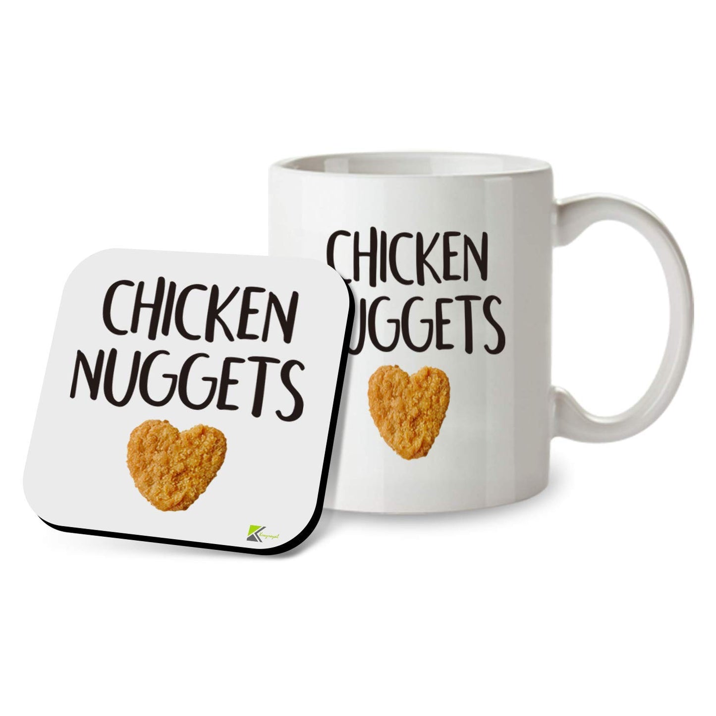 Kruzroyal SM092 Chicken Nuggets Novelty Funny - 11OZ Mug & Matching Coaster Set