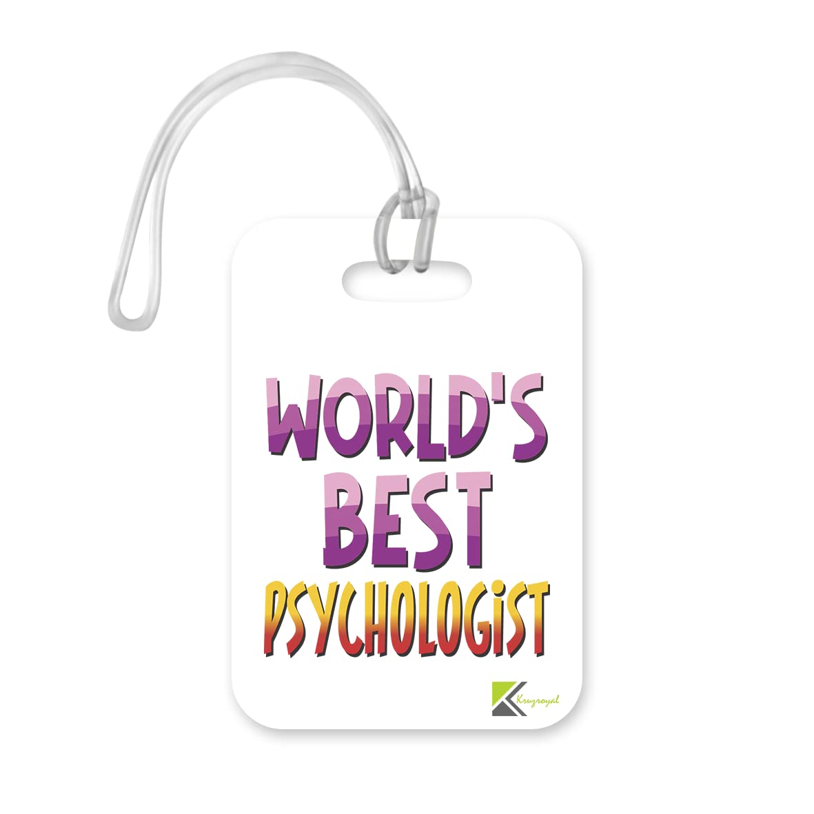 LT462 World's Best Psychologist Novelty Funny Unique Designer Gift, Suitcase, Glossy Plastic Luggage Tag for Psychologist
