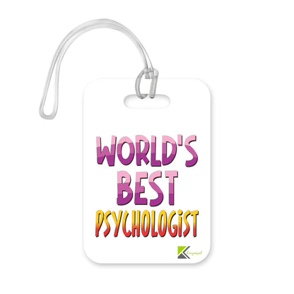LT462 World's Best Psychologist Novelty Funny Unique Designer Gift, Suitcase, Glossy Plastic Luggage Tag for Psychologist