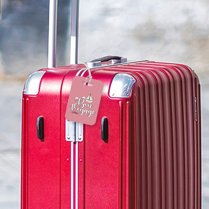 LT064 Bon Voyage Novelty Funny Unique Designer Gift Glossy Plastic Suitcase Luggage Tag