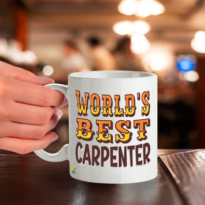 Kruzroyal DZ803 World's Best Carpenter Coffee Mug 11oz - Gifts for Carpenters Men Dad - Funny Woodworking & Handyman Novelty Cup for Birthday Christmas Fathers Day 11OZ