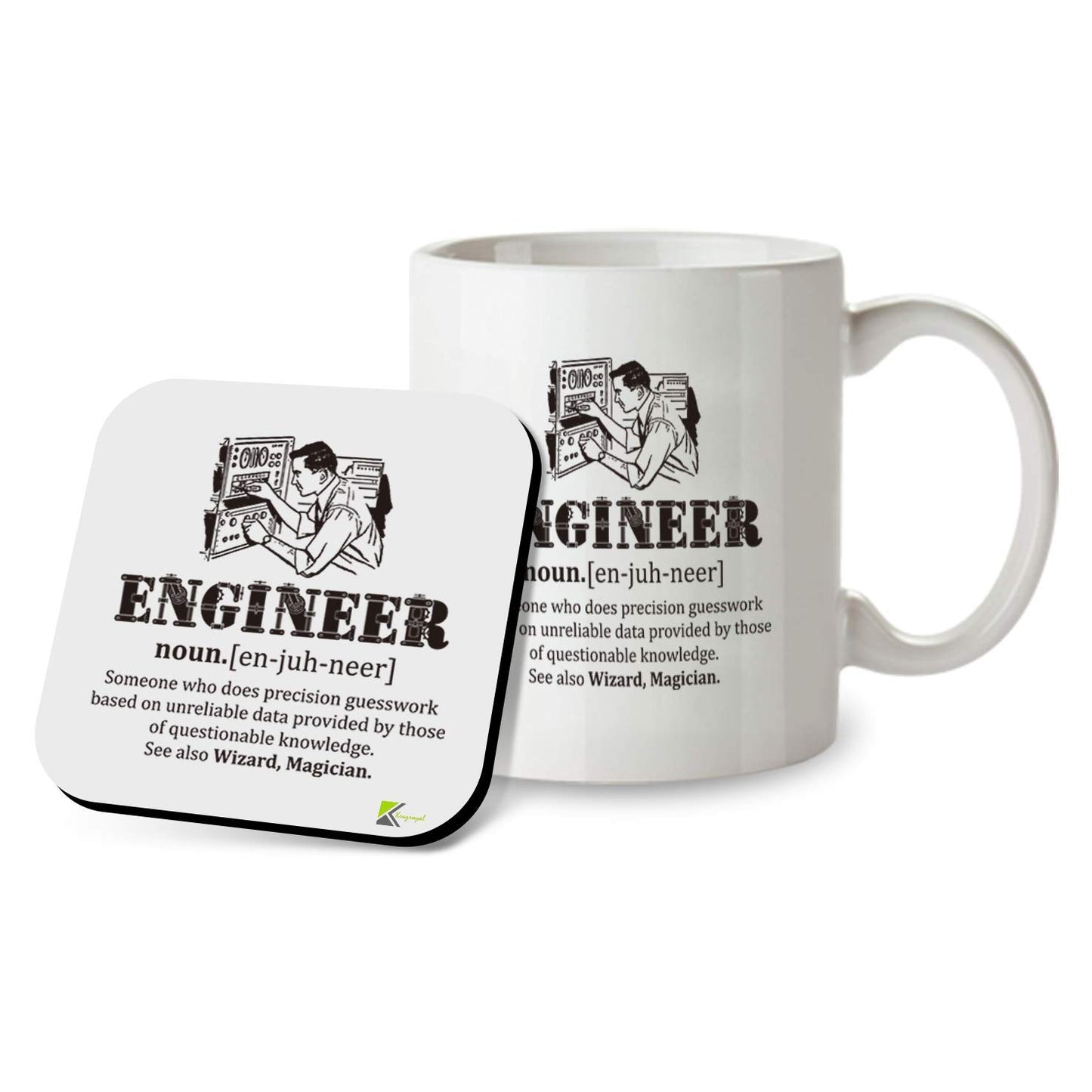 Kruzroyal SM014 Defination Engineer - 11OZ Mug & Matching Coaster Set