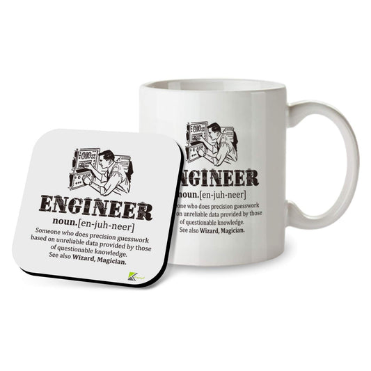 Kruzroyal SM014 Defination Engineer - 11OZ Mug & Matching Coaster Set