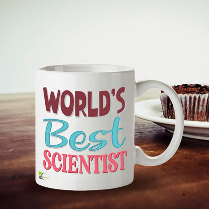 Kruzroyal DZ856 World's Best Scientist Mug 11oz - White Ceramic Cup for Researcher, Chemist - Ideal Birthday, Graduation Present
