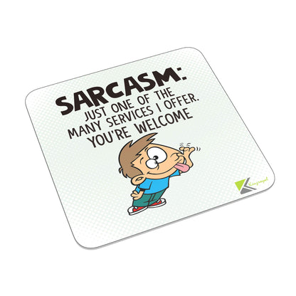 FM097 Sarcasm: Just one of the many services i offer. You're Welcome Novelty Funny Idea Glossy Metal Square Fridge Magnet
