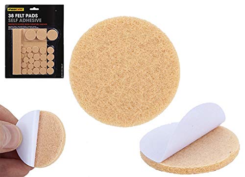 38 x Self Adhesive Felt Furniture Protector Pads Floor Chair Table Protection.