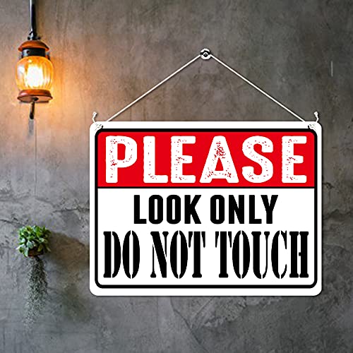 Kruzroyal MP362 PLEASE LOOK ONLY, Do not touch. Funny Novelty Retro Vintage Metal Wall Sign Plaque 20cm x 15cm