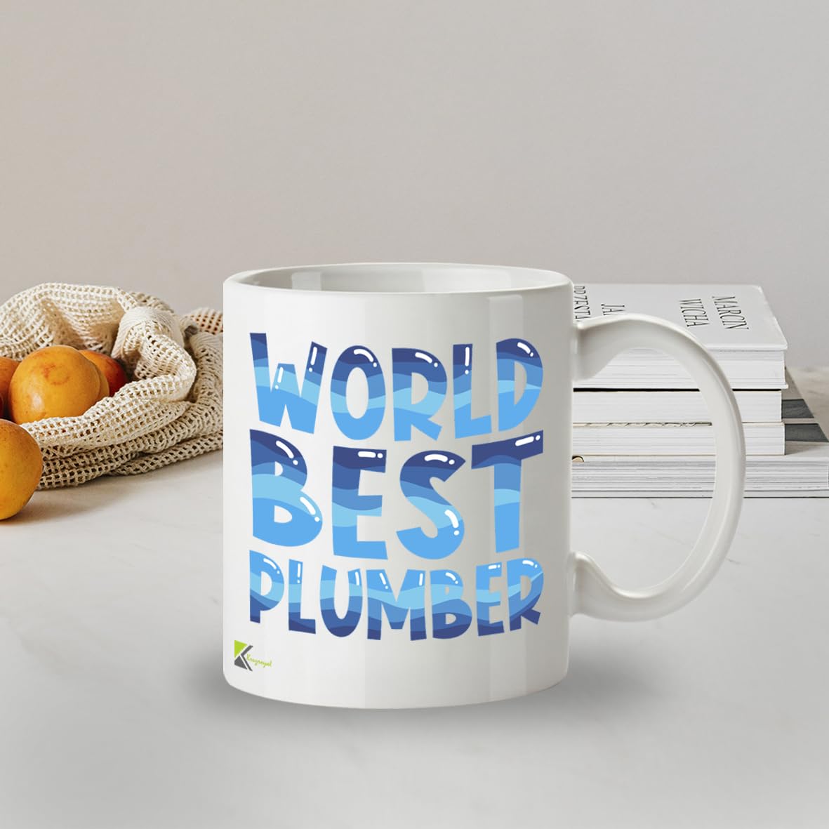 Kruzroyal DZ805 World's Best Plumber Coffee Mug 11oz - Funny Gifts for Plumbers Men Dad - Plumbing Handyman Novelty Cup for Birthday Christmas Fathers Day | 11OZ