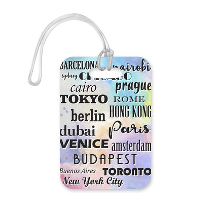LT165 Traveller/Cities Countries Travelled Novelty Funny Unique Designer Gift Glossy Plastic Suitcase Luggage Tag