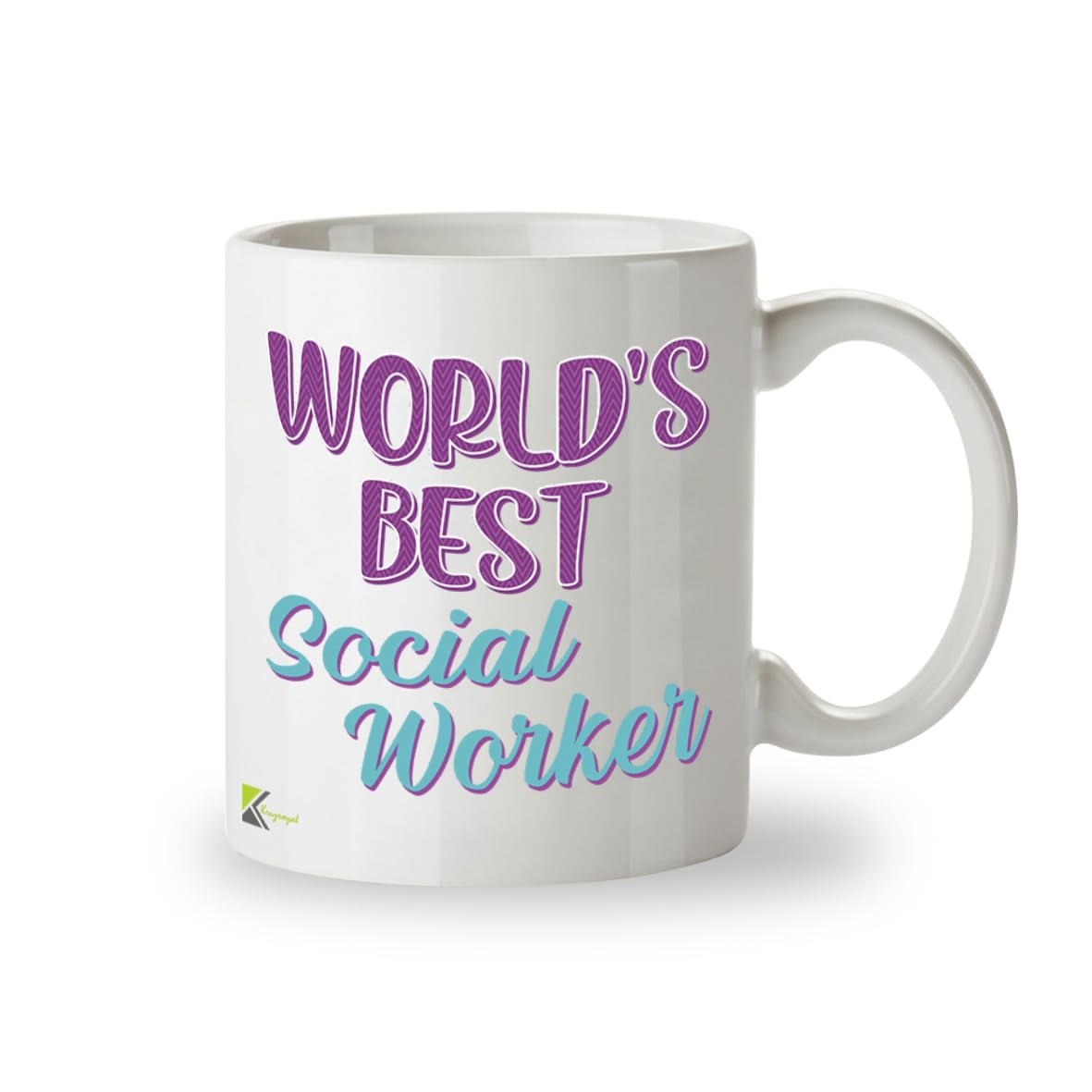 Kruzroyal DZ853 World's Best Social Worker Mug 11oz - White Ceramic Cup for Social Care Professional - Ideal Birthday, Thank You, Leaving Present