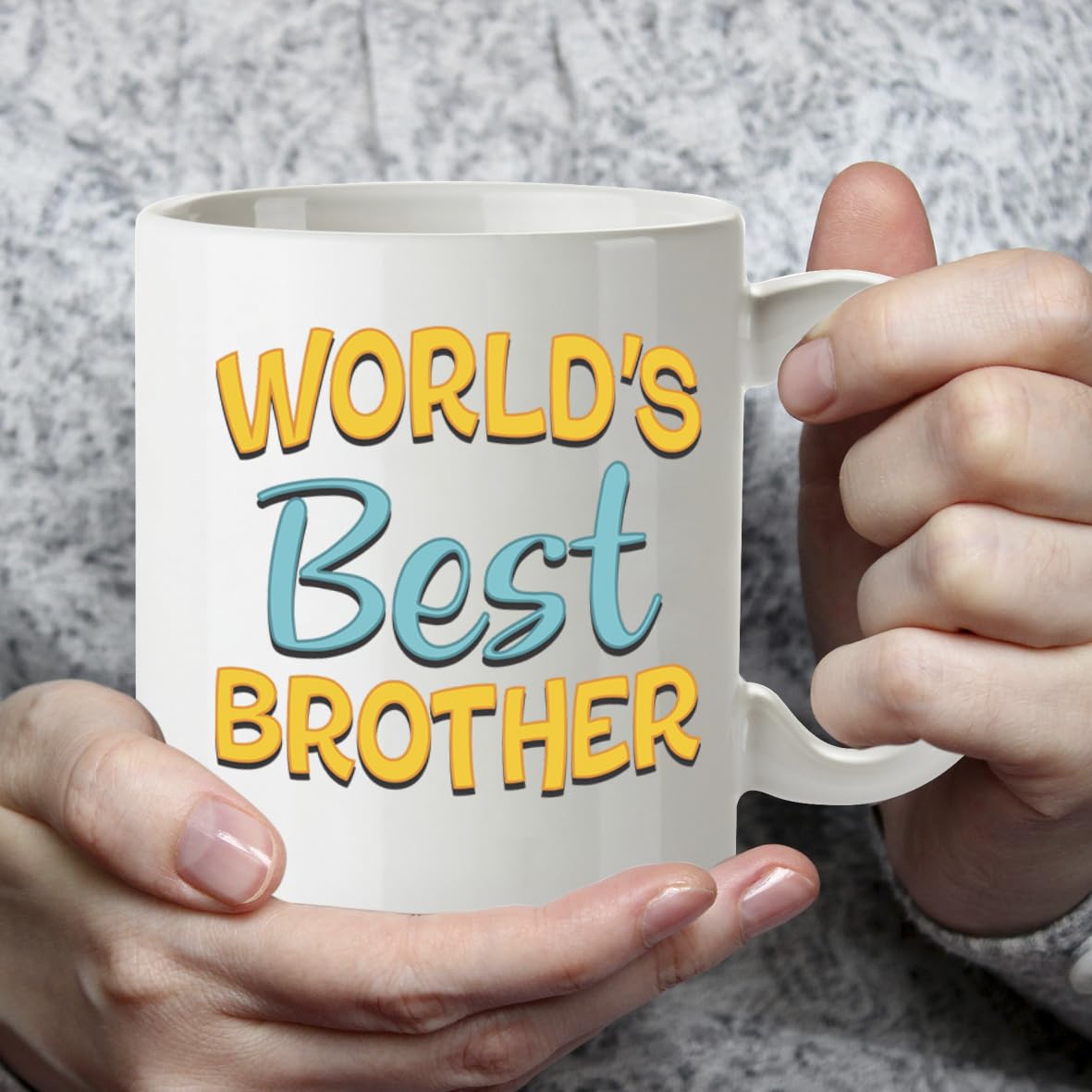 Kruzroyal DZ816 World's Best Brother Mug 11oz - White Ceramic Coffee Cup for Brother from Sister, Brother - Ideal Birthday or Holiday Present