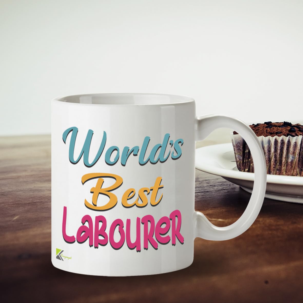 Kruzroyal DZ873 World's Best Labourer Mug 11oz - White Ceramic Cup for Builder, Construction Worker - Funny Birthday, Father's Day, Thank You Present