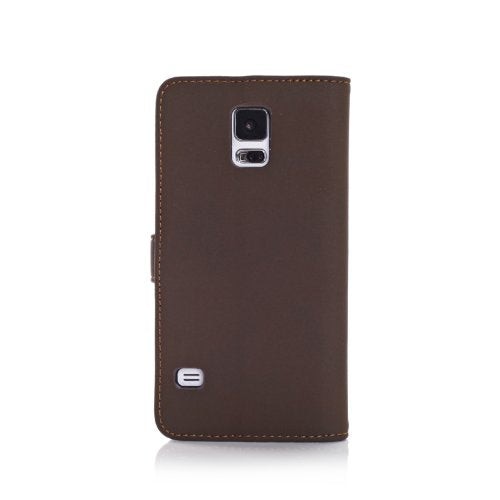 Leather Flip Case Cover for Samsung Galaxy S5 - Black / Light Brown / Medium Brown / Dark Brown
