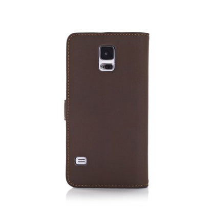 Leather Flip Case Cover for Samsung Galaxy S5 - Black / Light Brown / Medium Brown / Dark Brown