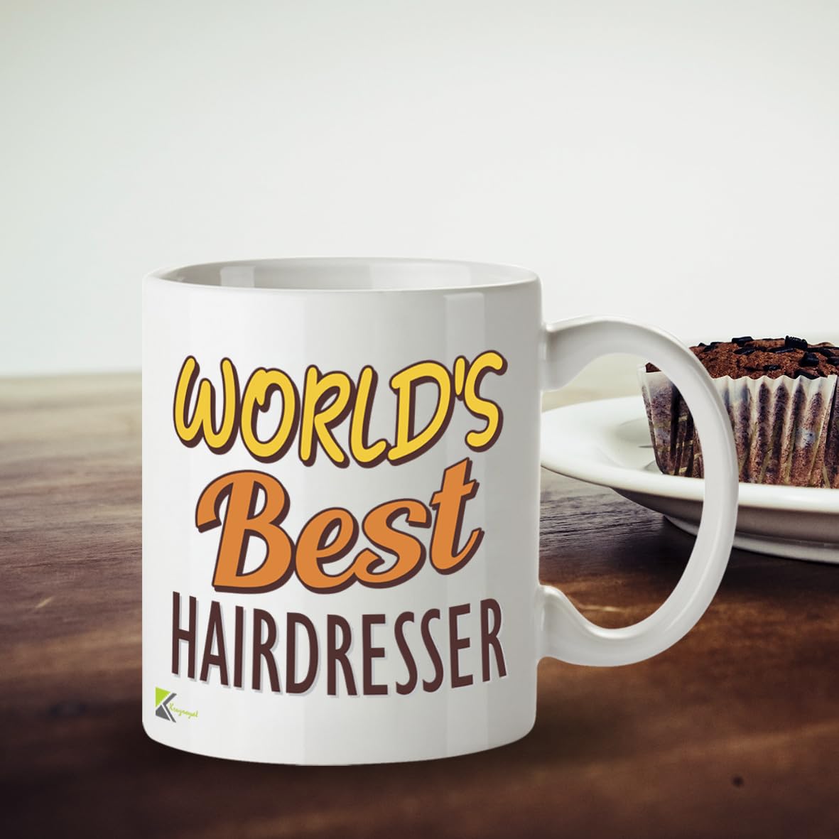Kruzroyal DZ877 World's Best Hairdresser Mug 11oz - White Ceramic Cup for Stylist, Barber - Funny Birthday, Leaving or Thank You Present