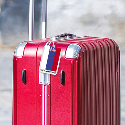 PLT275 Personalised Name with Russia Flag Novelty Funny Unique Designer Gift Glossy Plastic Suitcase Luggage Tag