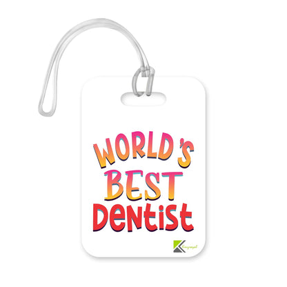 LT459 World's Best Dentist Novelty Funny Unique Designer Gift, Suitcase, Glossy Plastic Luggage Tag for Dentist